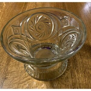 LE Smith Glass McKee Aztec Punch Bowl Base Pedestal Stand Pinwheel Crystal‎